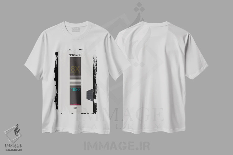 تیشرت سفید طرح دار – تیشرت رترو ,"محکم" اثر ماتیولِه فروشگاه ایماژ