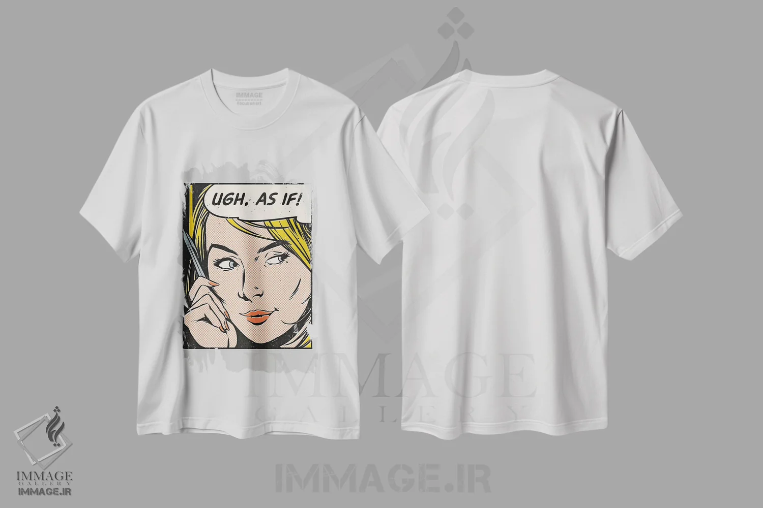 تیشرت سفید طرح دار – تیشرت زنانه ,"آخ" اثر ماتیولِه فروشگاه ایماژ