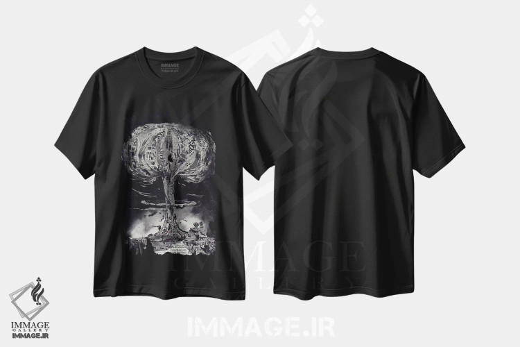 تیشرت مشکی طرح دار – تیشرت نظامی ,"پایان" اثر ماتیولِه immage.ir