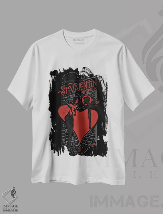 تیشرت سفید طرح دار – تیشرت تایپوگرافی ,"والنتینو" اثر ماتیولِه immage.ir