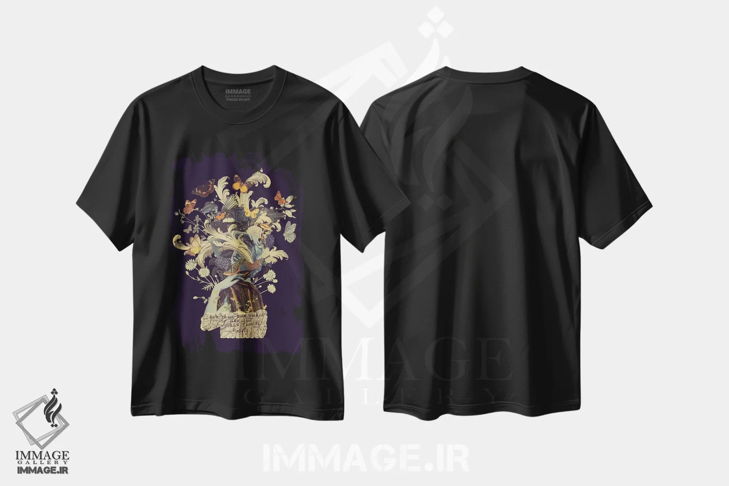 تیشرت مشکی طرح دار – تیشرت گل دار ,"خودپسندی" اثر ماتیولِه immage.ir
