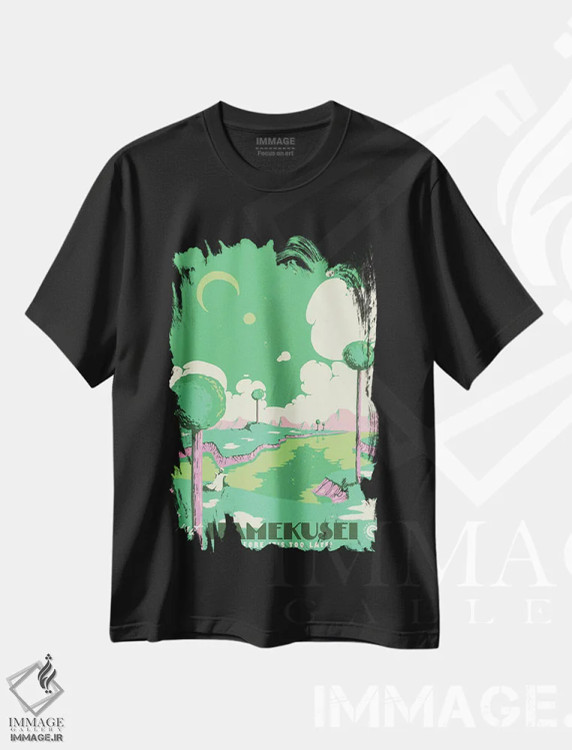 تیشرت مشکی طرح دار – تیشرت انیمه ,"بازدید از نامکوزی" اثر ماتیولِه immage.ir