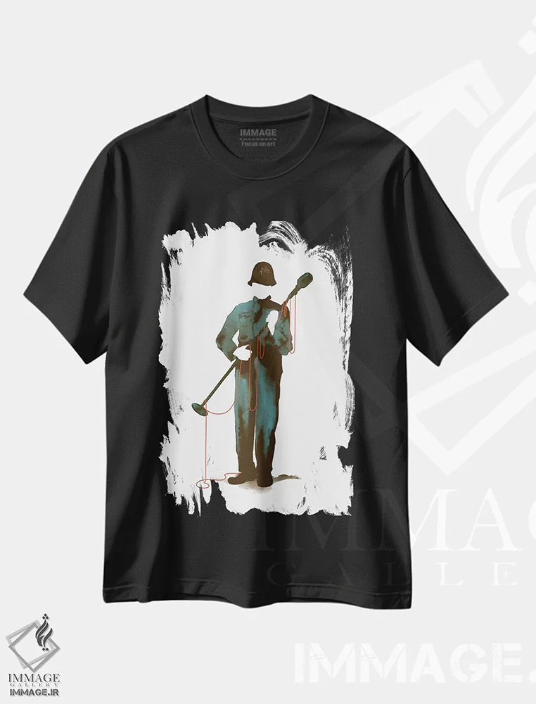 تیشرت مشکی طرح دار – تیشرت هنری ,"سلاح انتخابی" اثر ماتیولِه immage.ir