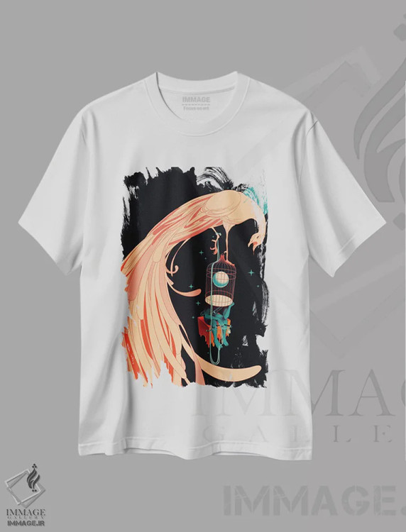 تیشرت سفید طرح دار – تیشرت مفهومی ,"آزادی توهم است" اثر ماتیولِه فروشگاه ایماژ
