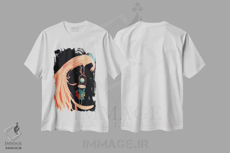 تیشرت سفید طرح دار – تیشرت مفهومی ,"آزادی توهم است" اثر ماتیولِه فروشگاه ایماژ