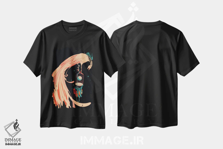تیشرت مشکی طرح دار – تیشرت مفهومی ,"آزادی توهم است" اثر ماتیولِه immage.ir