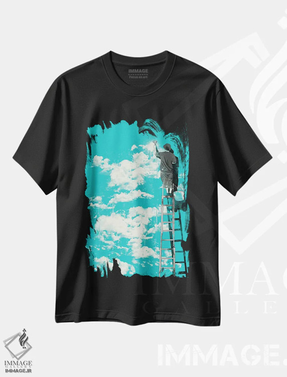تیشرت مشکی طرح دار – تیشرت انگیزشی ,"خوش بین" اثر ماتیولِه فروشگاه ایماژ