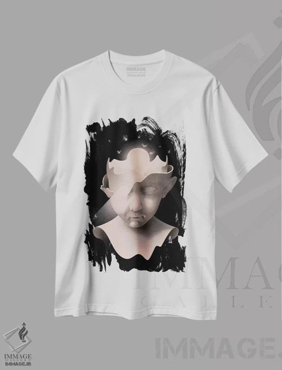 تیشرت سفید طرح دار – تیشرت ذهنی ,"بینش" اثر ماتیولِه immage.ir