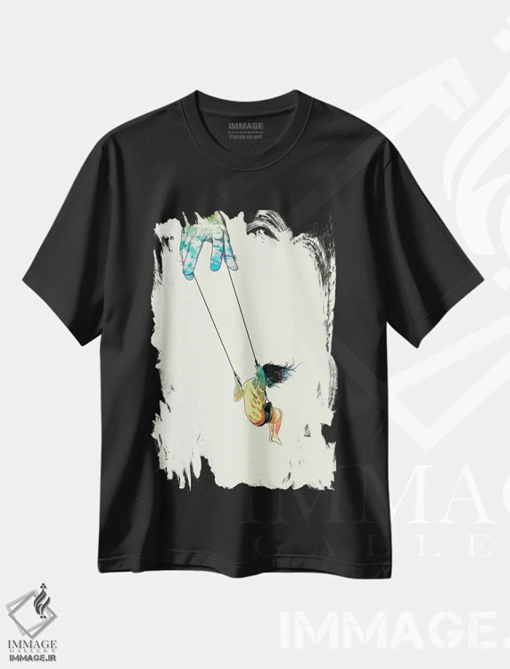 تیشرت مشکی طرح دار – تیشرت پاپ ,"بالاتر تاب بده" اثر ماتیولِه immage.ir