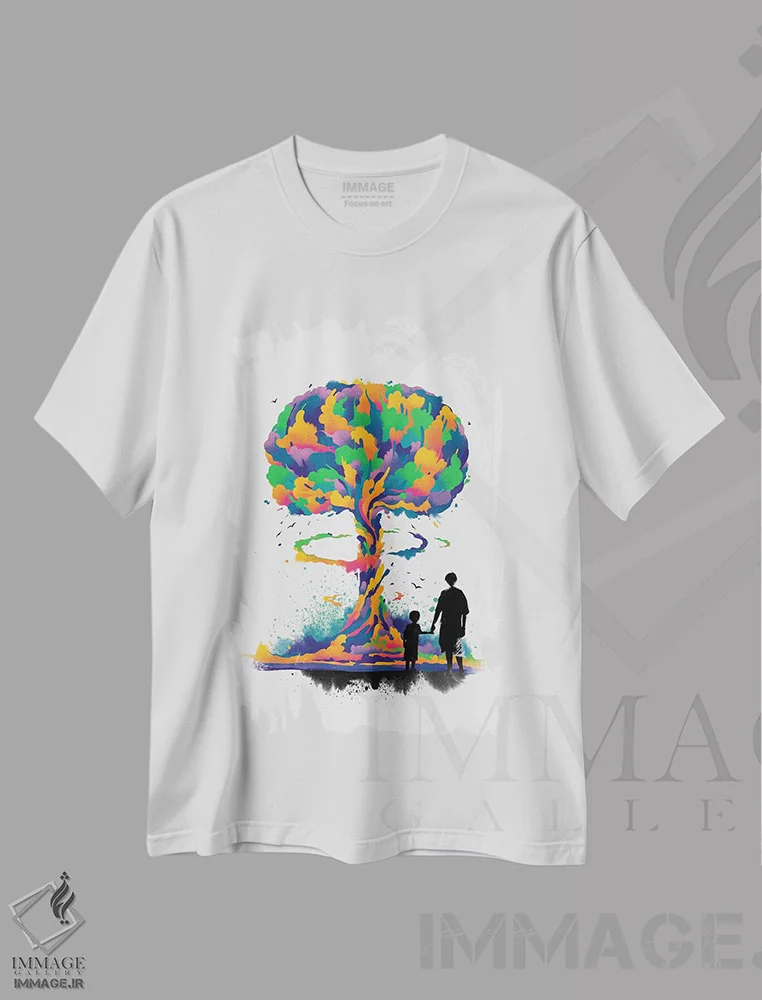 تیشرت سفید طرح دار – تیشرت هنری اجتماعی ,"خرابکاری" اثر ماتیولِه immage.ir