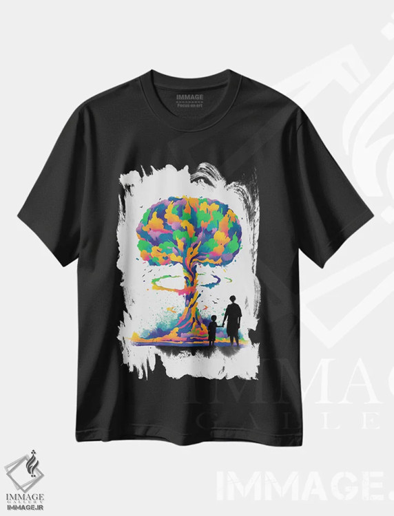 تیشرت مشکی طرح دار – تیشرت هنری اجتماعی ,"خرابکاری" اثر ماتیولِه فروشگاه ایماژ