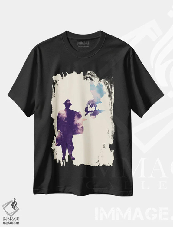 تیشرت مشکی طرح دار – تیشرت صلح ,"صلح طلب" اثر ماتیولِه immage.ir