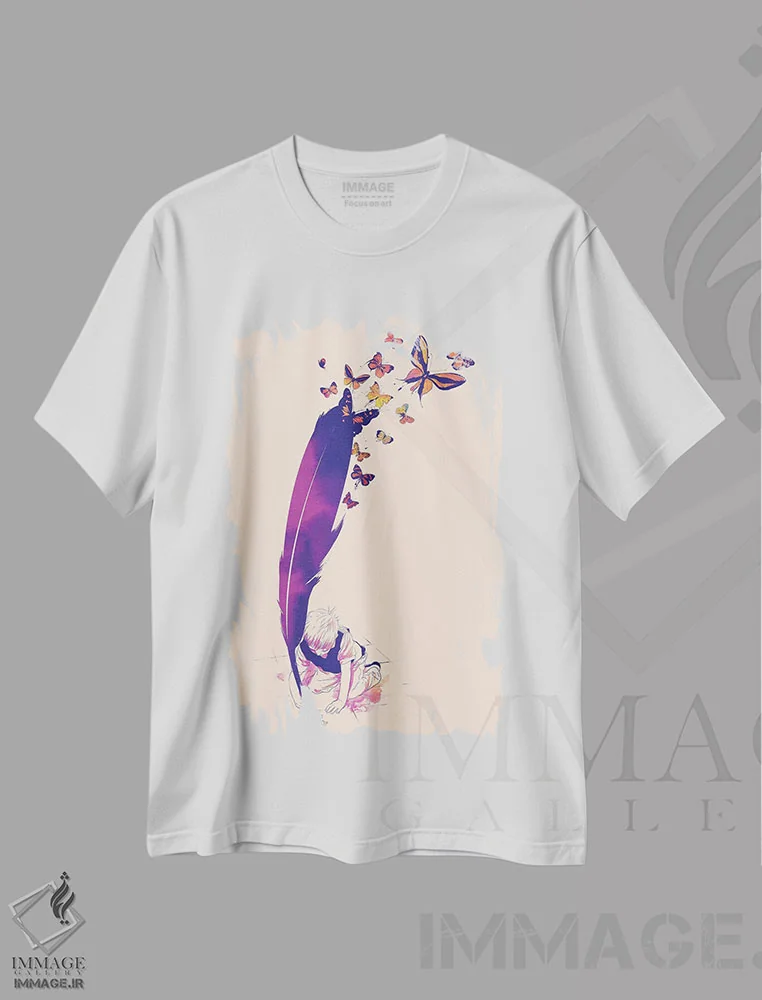 تیشرت سفید طرح دار – تیشرت هنری ,"نامحدود" اثر ماتیولِه فروشگاه ایماژ
