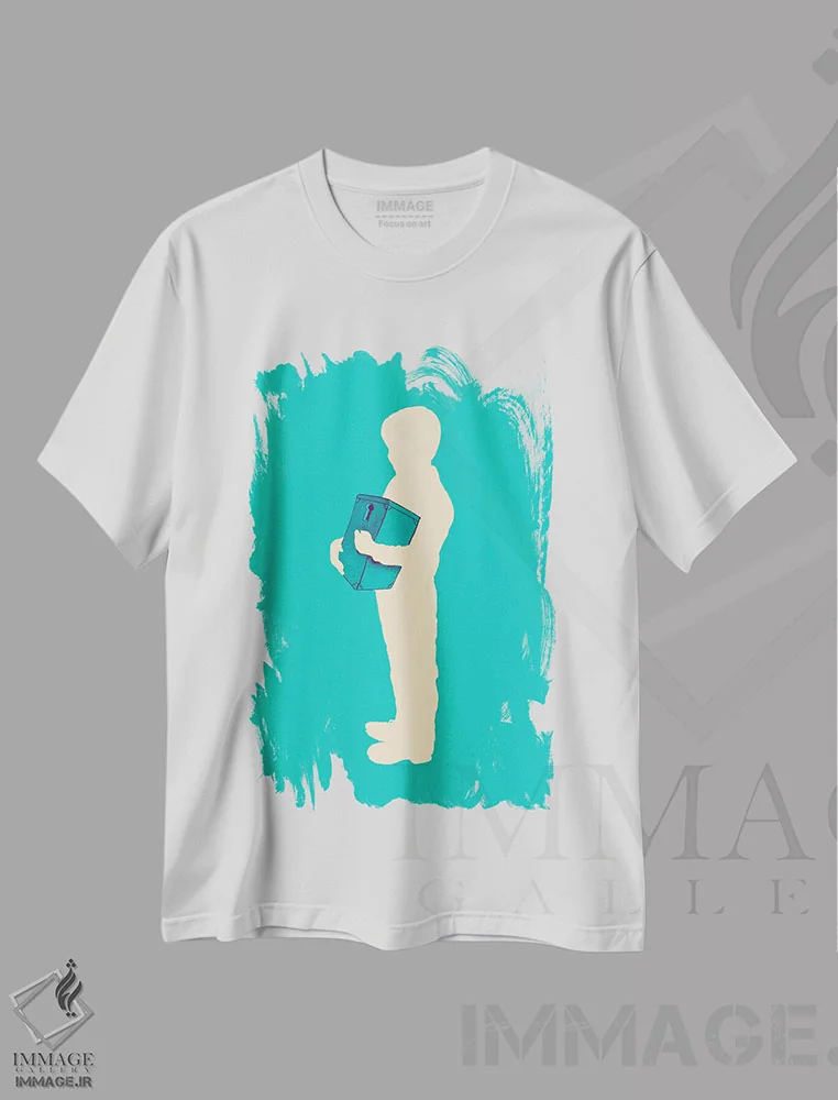 تیشرت سفید طرح دار – تیشرت پرتره هنری ,"نمیتوانی مرا با خودت ببری" اثر ماتیولِه immage.ir