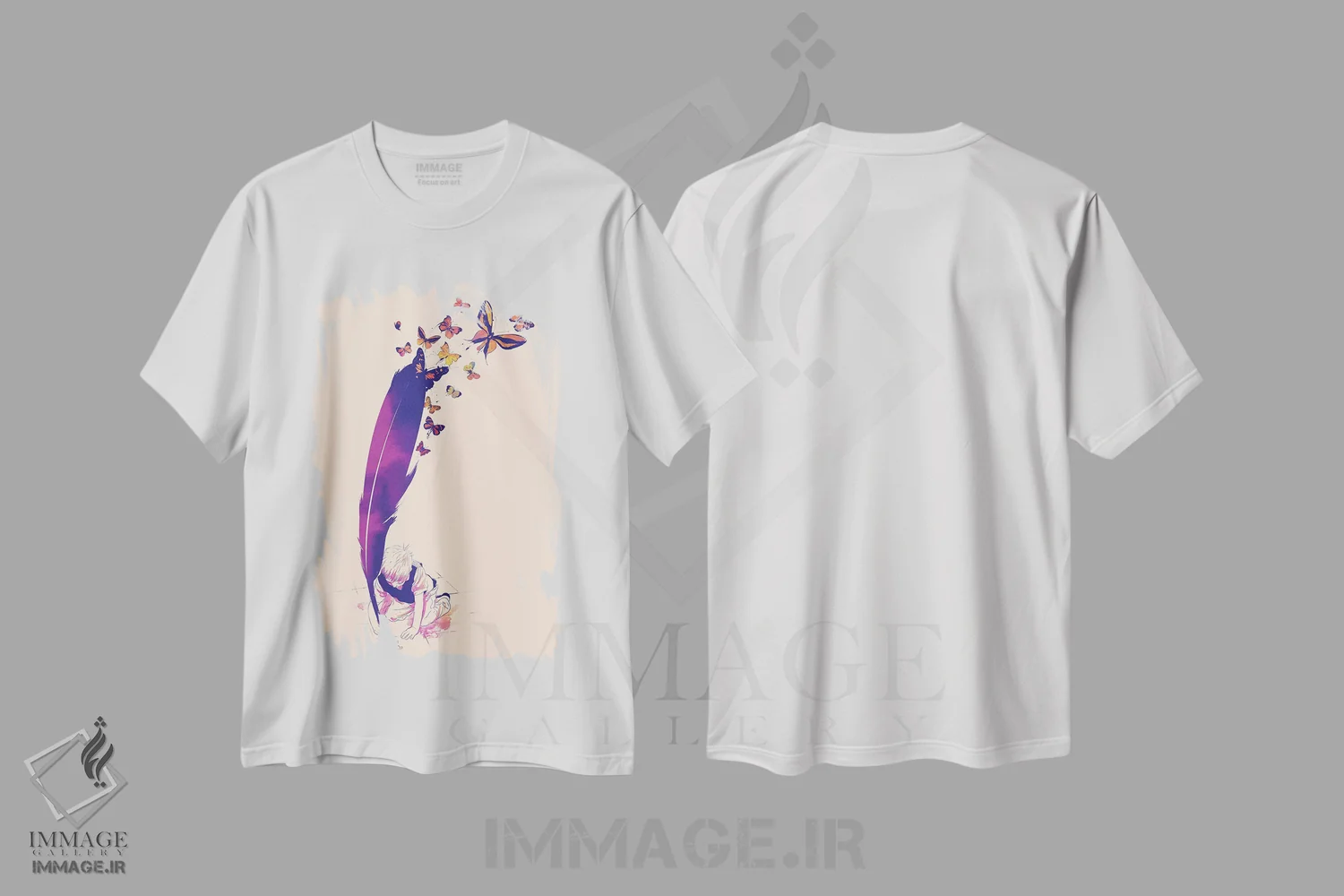 تیشرت سفید طرح دار – تیشرت هنری ,"نامحدود" اثر ماتیولِه فروشگاه ایماژ