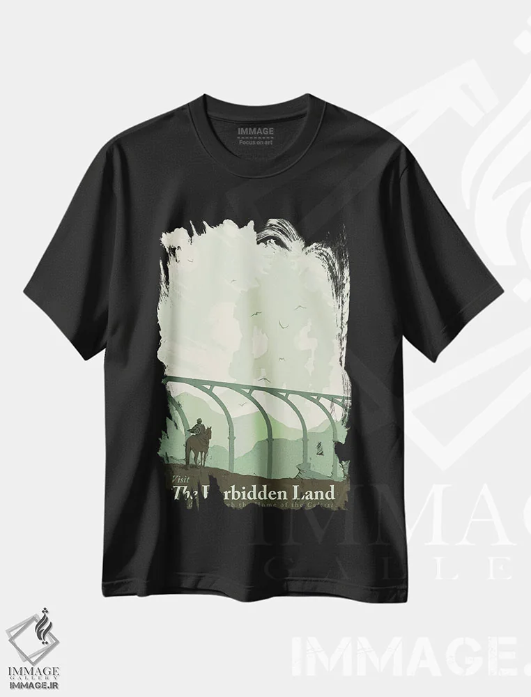 تیشرت مشکی طرح دار – تیشرت گیمینگ ,"بازدید از کولوسی" اثر ماتیولِه immage.ir