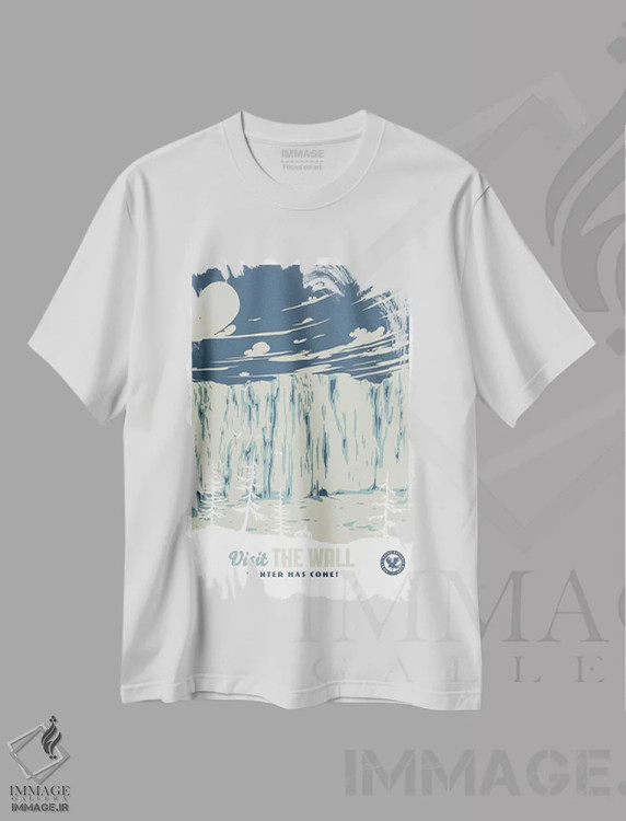 تیشرت سفید طرح دار – تیشرت طبیعت ,"بازدید از دیوار" اثر ماتیولِه فروشگاه ایماژ