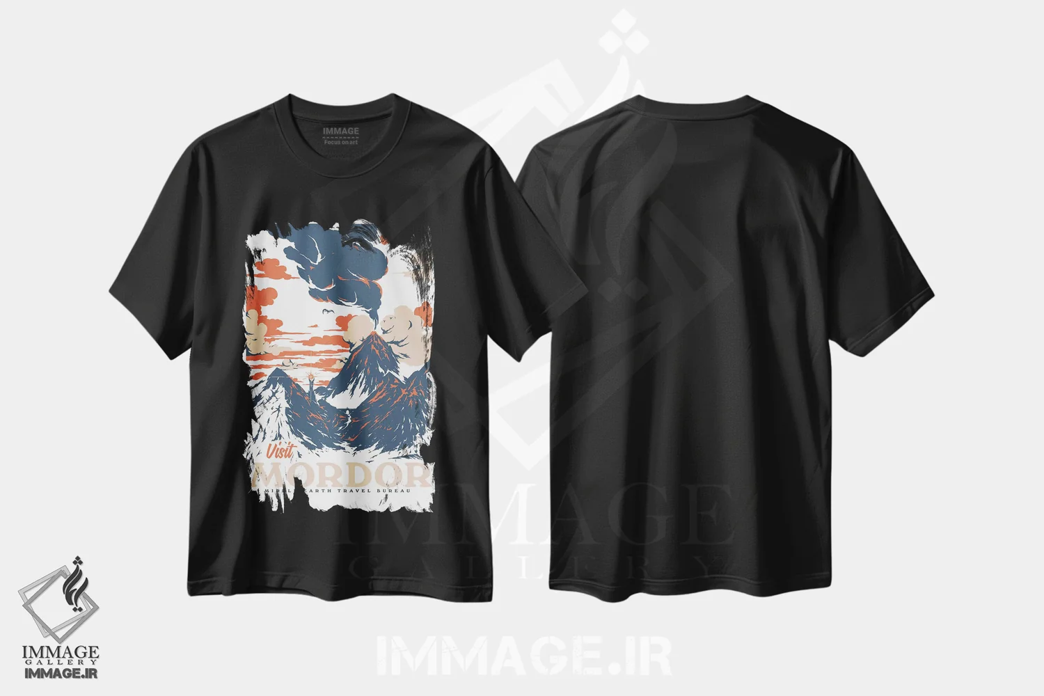 تیشرت مشکی طرح دار – تیشرت طبیعت ,"بازدید از موردور" اثر ماتیولِه immage.ir