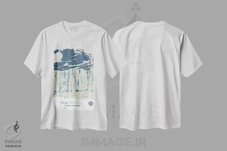تیشرت سفید طرح دار – تیشرت طبیعت ,"بازدید از دیوار" اثر ماتیولِه فروشگاه ایماژ