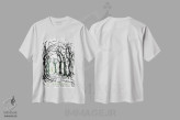 تیشرت سفید طرح دار – تیشرت طبیعت ,"بازدید از جنگل ممنوعه" اثر ماتیولِه immage.ir