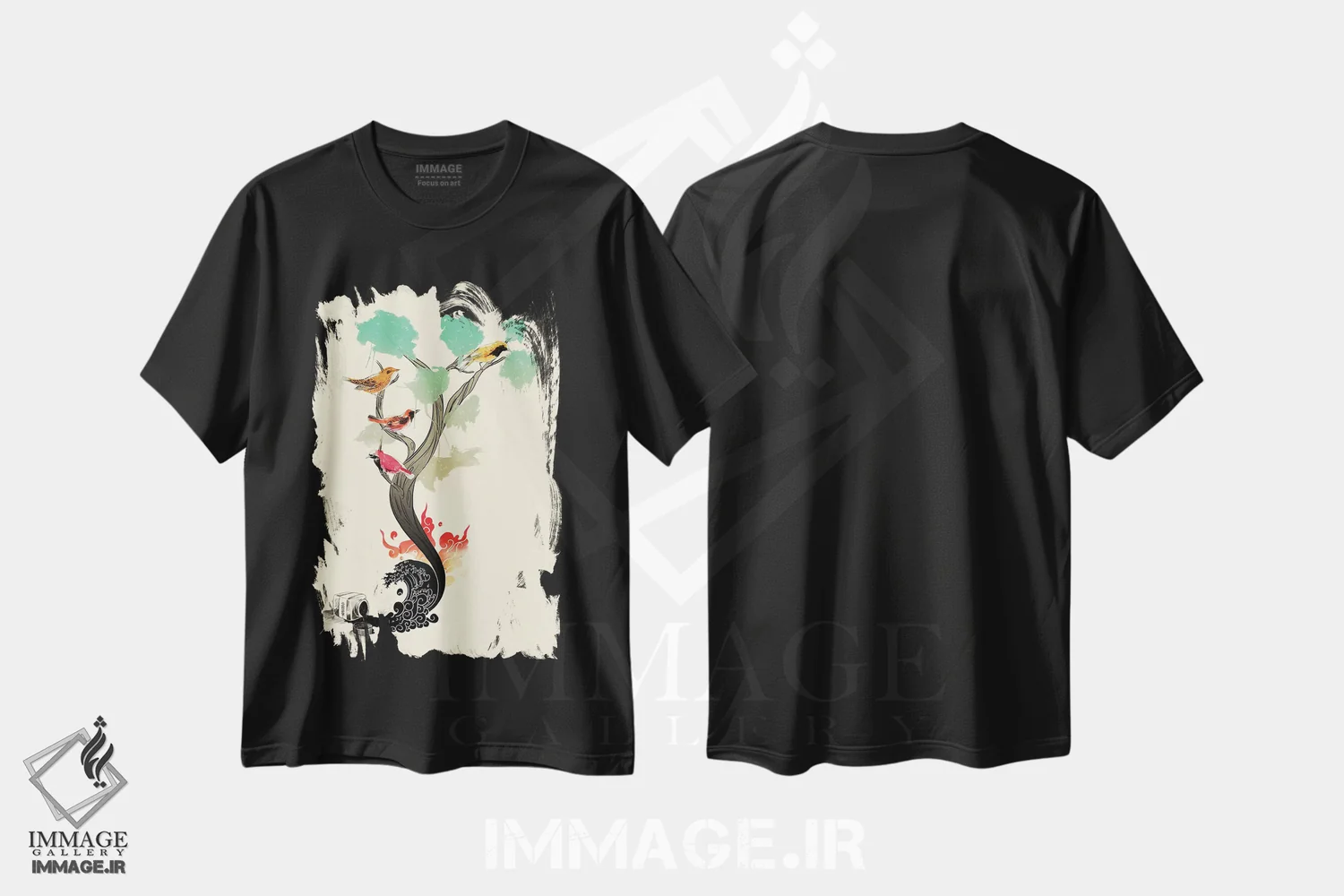 تیشرت مشکی طرح دار – تیشرت طبیعت ,"فاجعه" اثر ماتیولِه immage.ir