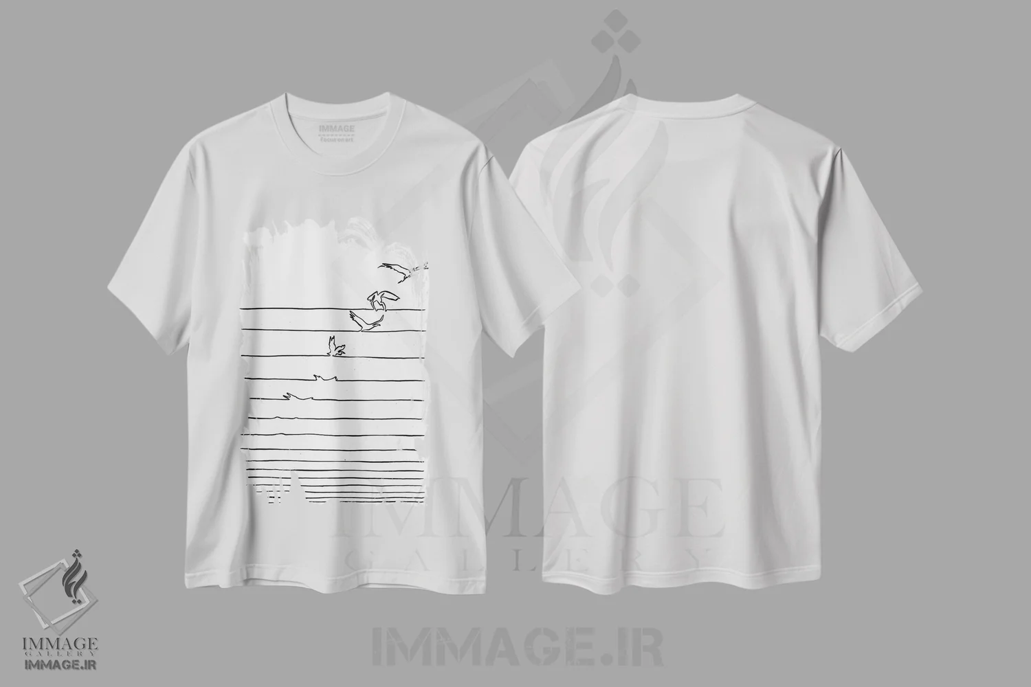 تیشرت سفید طرح دار – تیشرت مینیمال ,"آزاد شو" اثر ماتیولِه immage.ir