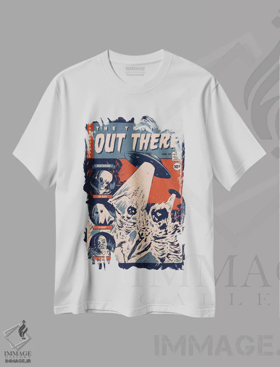 تیشرت سفید طرح دار – تیشرت رترو ,"پرونده های کمیک" اثر ماتیولِه فروشگاه ایماژ
