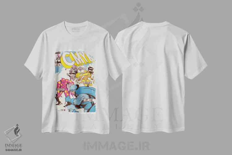 تیشرت سفید طرح دار – تیشرت فانتزی ,"قهرمانان CMYK" اثر ماتیولِه immage.ir