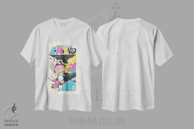 تیشرت سفید طرح دار – تیشرت گرافیکی ,"تیم CMYK" اثر ماتیولِه immage.ir