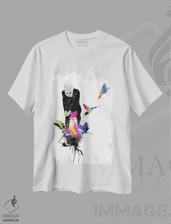 تیشرت سفید طرح دار – تیشرت فانتزی ,"جلاد" اثر ماتیولِه immage.ir