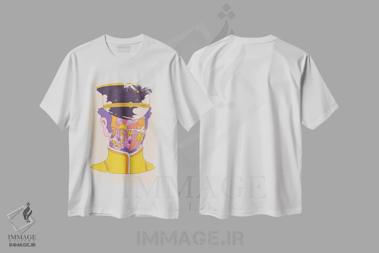 تیشرت سفید طرح دار – تیشرت هنری ,"به رویا ادامه بده" اثر ماتیولِه immage.ir