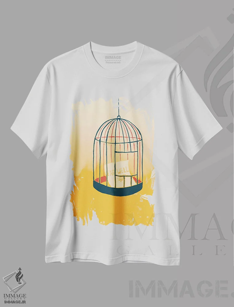 تیشرت سفید طرح دار – تیشرت هنری ,"وداع" اثر ماتیولِه فروشگاه ایماژ