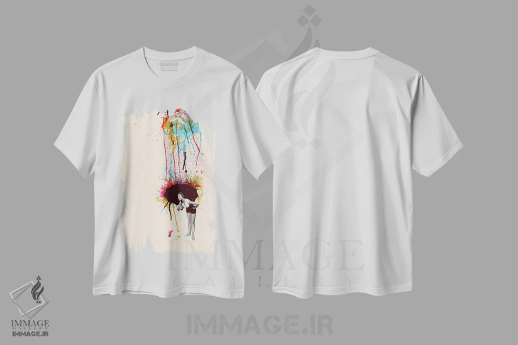 تیشرت سفید طرح دار – تیشرت هنری ,"کور رنگ" اثر ماتیولِه immage.ir