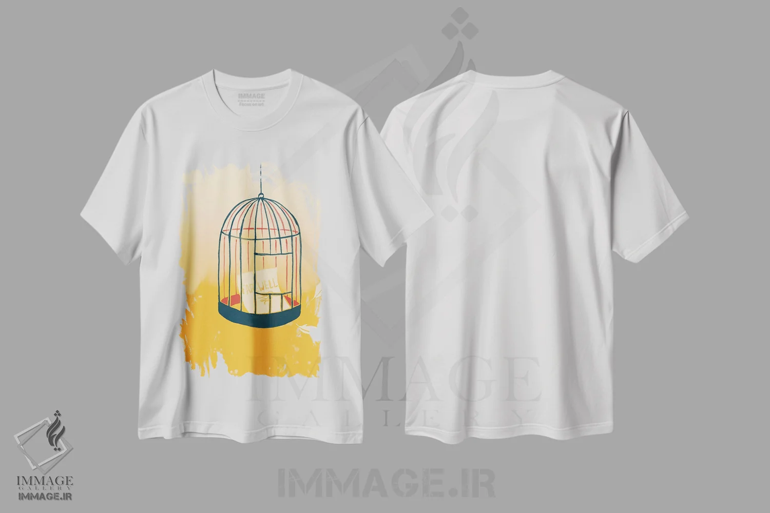 تیشرت سفید طرح دار – تیشرت هنری ,"وداع" اثر ماتیولِه فروشگاه ایماژ