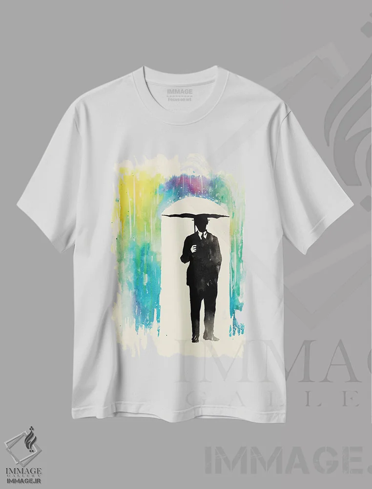 تیشرت سفید طرح دار – تیشرت هنری ,ترس از رنگ ها اثر ماتیولِه فروشگاه ایماژ
