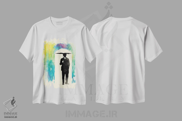 تیشرت سفید طرح دار – تیشرت هنری ,ترس از رنگ ها اثر ماتیولِه فروشگاه ایماژ