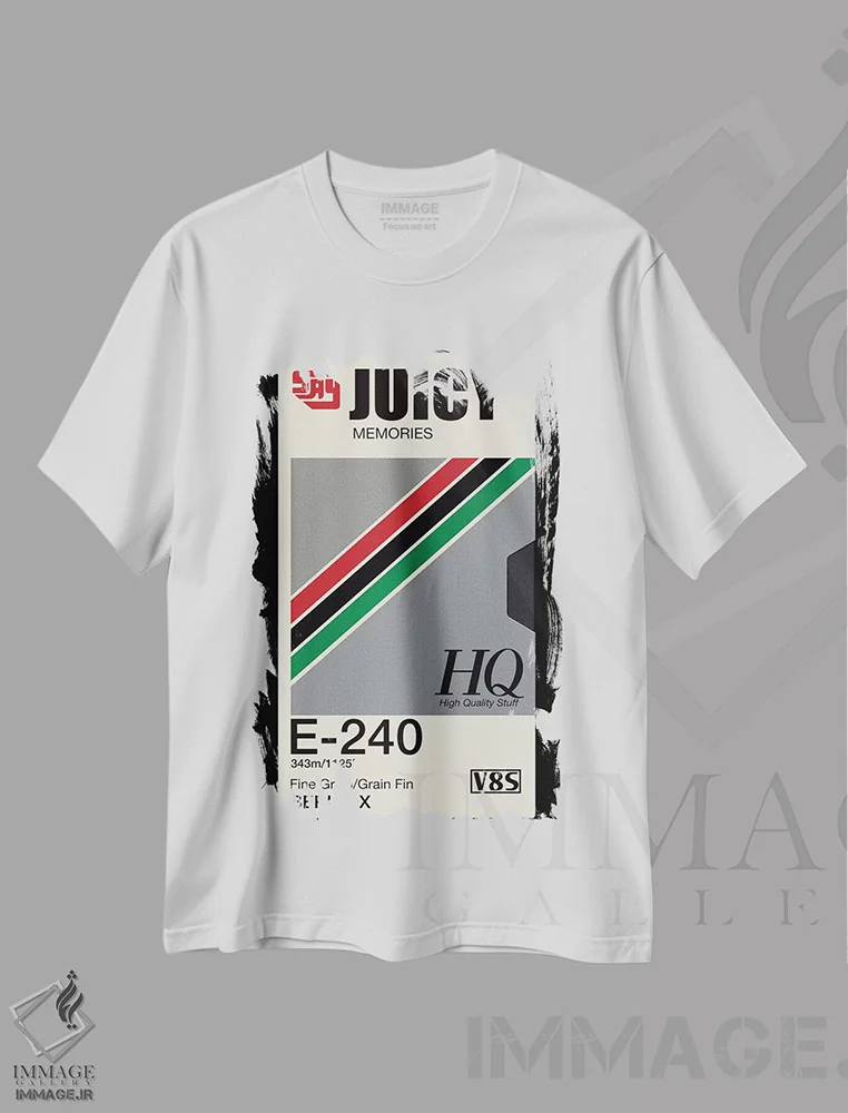 تیشرت سفید طرح دار – تیشرت وینتیج ,خاطرات پرطراوت اثر ماتیولِه فروشگاه ایماژ