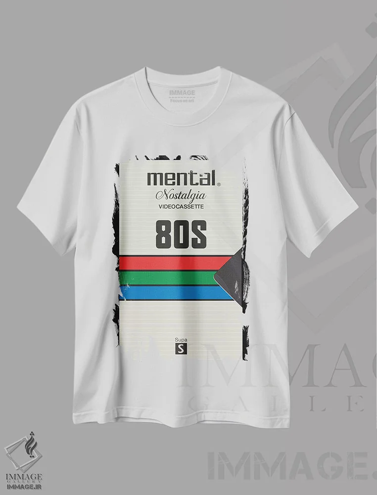 تیشرت سفید طرح دار – تیشرت رترو ,نوار ذهنی اثر ماتیولِه فروشگاه ایماژ