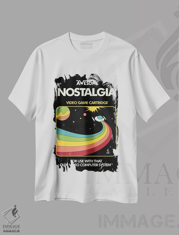 تیشرت سفید طرح دار – تیشرت رترو ,دلتنگی گذشته اثر ماتیولِه فروشگاه ایماژ