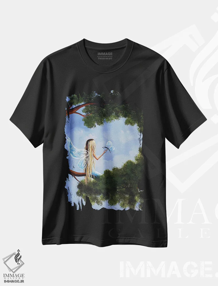 تیشرت مشکی طرح دار – تیشرت فانتزی ,رویای جادویی روزانه اثر سالن هنری مون لایت immage.ir