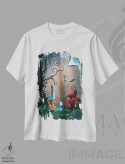 تیشرت سفید طرح دار – تیشرت فانتزی دخترانه ,کلید سرزمین عجایب اثر سالن هنری مون لایت فروشگاه ایماژ