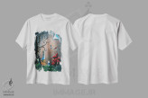 تیشرت سفید طرح دار – تیشرت فانتزی دخترانه ,کلید سرزمین عجایب اثر سالن هنری مون لایت فروشگاه ایماژ