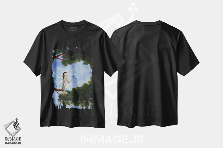 تیشرت مشکی طرح دار – تیشرت فانتزی ,رویای جادویی روزانه اثر سالن هنری مون لایت immage.ir
