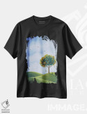 تیشرت مشکی طرح دار – تیشرت پاییز ,جای مورد علاقه من اثر سالن هنری مون لایت فروشگاه ایماژ