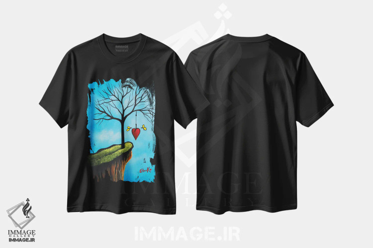 تیشرت مشکی طرح دار – تیشرت انگیزشی ,آغازهای نو با عشق شروع می شوند اثر سالن هنری مون لایت immage.ir