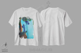 تیشرت سفید طرح دار – تیشرت فانتزی ,پری یاقوت کبود اثر سالن هنری مون لایت فروشگاه ایماژ