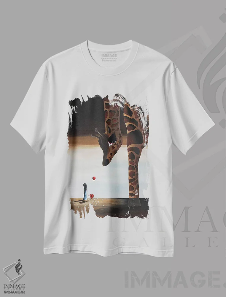 تیشرت سفید طرح دار – تیشرت حیوانات ,توقف برای عشق اثر سالن هنری مون لایت فروشگاه ایماژ