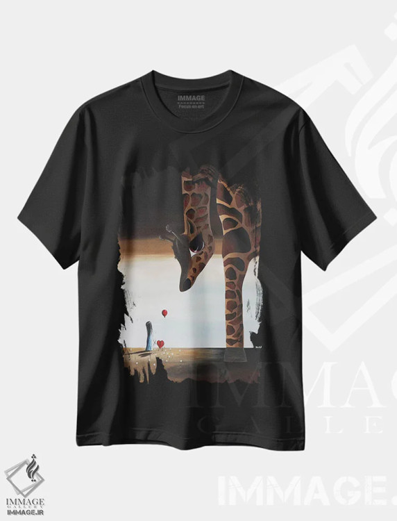 تیشرت مشکی طرح دار – تیشرت حیوانات ,توقف برای عشق اثر سالن هنری مون لایت immage.ir