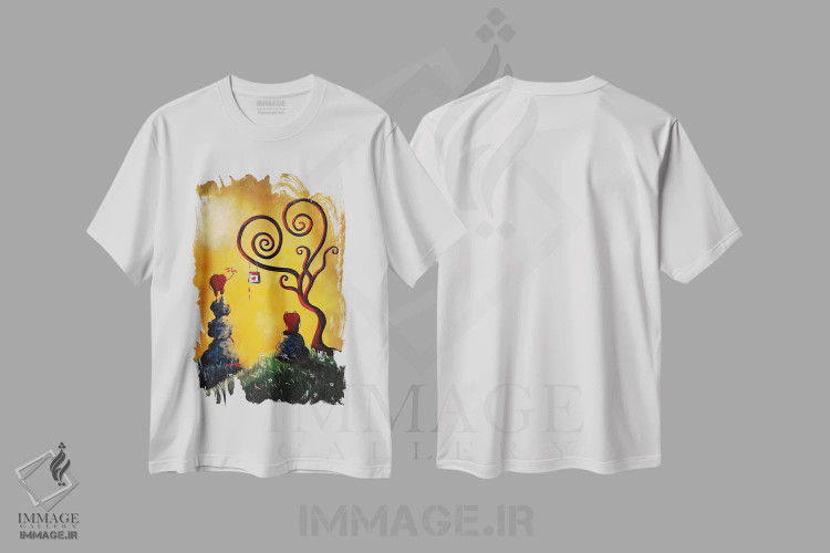 تیشرت سفید طرح دار – تیشرت عاشقانه ,خیلی رمانتیک اثر سالن هنری مون لایت immage.ir