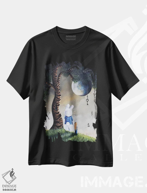 تیشرت مشکی طرح دار – تیشرت فانتزی زنانه ,دیروز فقط یک رویا فاصله دارد اثر سالن هنری مون لایت فروشگاه ایماژ